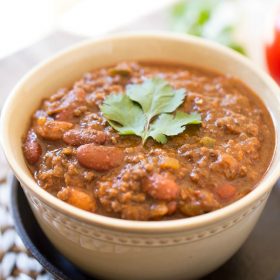 Simple and delicious Beef Chili is made thick and hearty by adding masa harina.