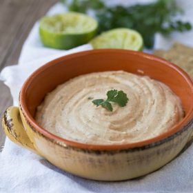 Easy Blender Cilantro Lime White Bean Hummus. Smooth and creamy, packed with fresh flavors!