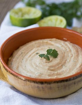 Easy Blender Cilantro Lime White Bean Hummus. Smooth and creamy, packed with fresh flavors!
