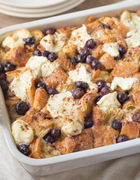 For breakfast: Croissant French Toast Casserole.