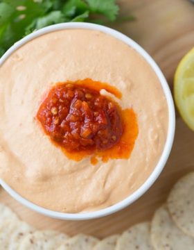 Harissa White Bean Hummus. Dairy free. Vegan. Easy Appetizer | This Gal Cooks