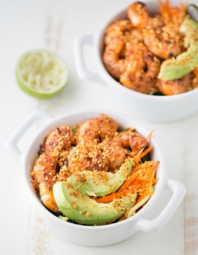 Spicy Shrimp Cucumber Noodle Bowl