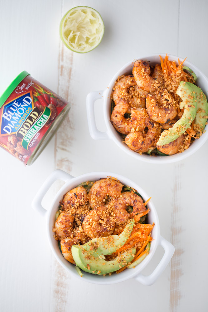 Spicy Shrimp Cucumber Noodle Bowl | This Gal Cooks