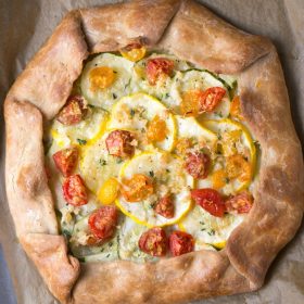 Summer Squash Tart with Pattypan and Heirloom Tomatoes. | This Gal Cooks