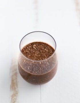 This Chocolate Coconut Chia Pudding is a delicious dairy free dessert option. Made with the superfoods Chia and Cacao. | This Gal Cooks