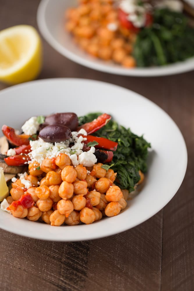 These simple and delicious Mediterranean Veggie Rice Bowls are a great healthy meal option. Perfect for Meatless Monday lunch or dinner.| This Gal Cooks