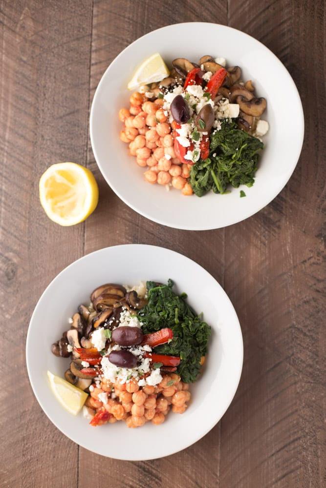 These simple and delicious Mediterranean Veggie Rice Bowls are a great healthy meal option. Perfect for Meatless Monday lunch or dinner.| This Gal Cooks