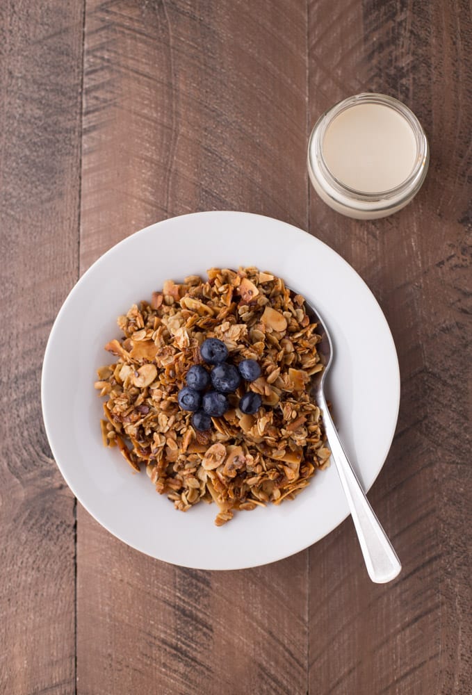 Simple Vanilla Almond Granola. Great for breakfast or snacking! | This Gal Cooks