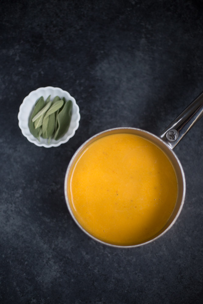 Vegan Pumpkin Cream Sauce. Low calorie, low sugar + low fat. Only 57 calories per 1/2 C serving.