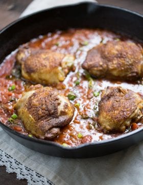 These AMAZING Coconut Curry Chicken Thighs are made with real ingredients! Easy to make, paleo friendly and grain free.