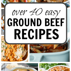 Over 40 Easy Ground Beef Recipes including soups, casseroles, skillet recipes and Mexican pizza!