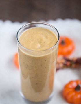 This Pumpkin Banana Bread Smoothie is thick and creamy and actually tastes like banana bread! The not so secret ingredient? FIGS!