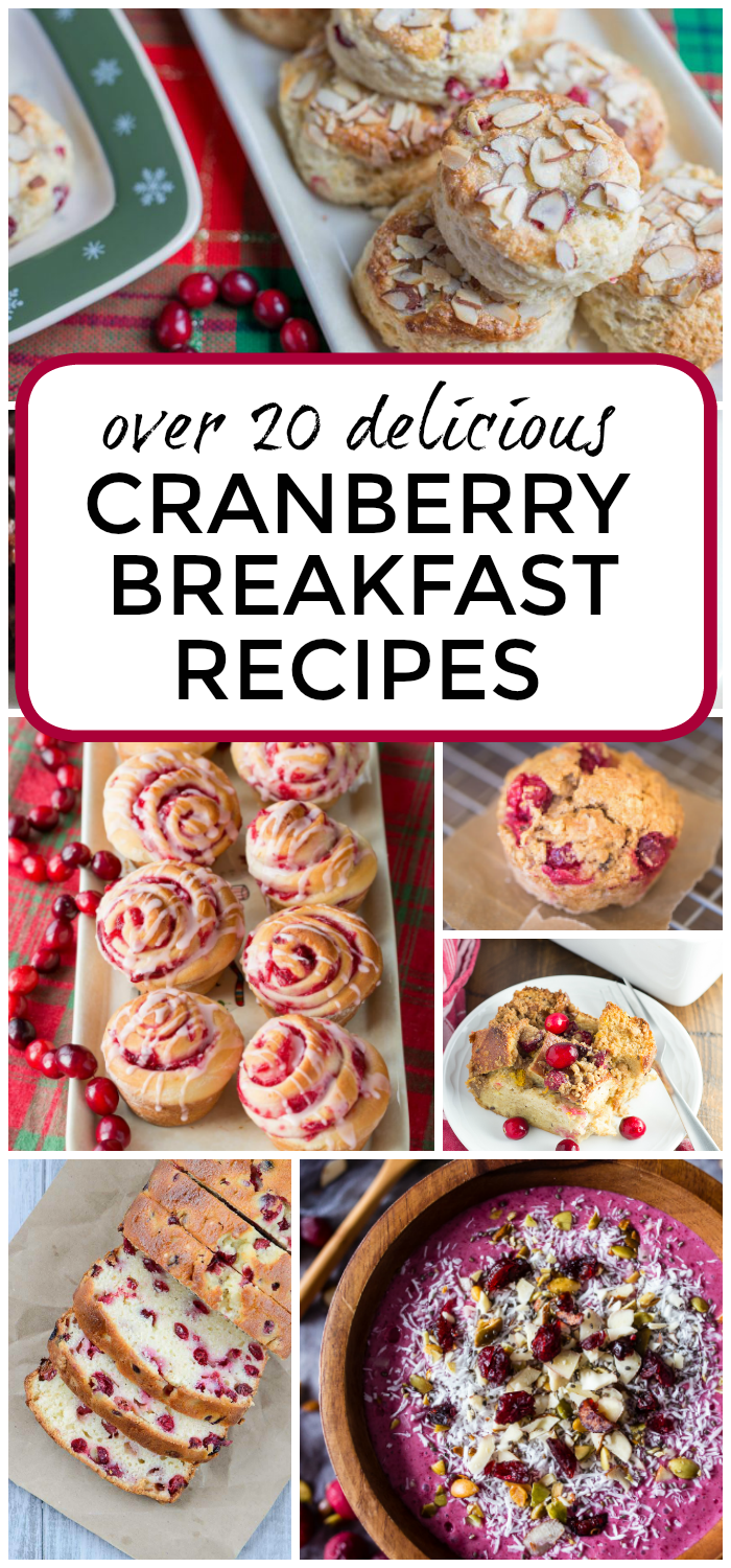 Over 20 Delicious Cranberry Breakfast Recipes that are perfect for holiday brunch!