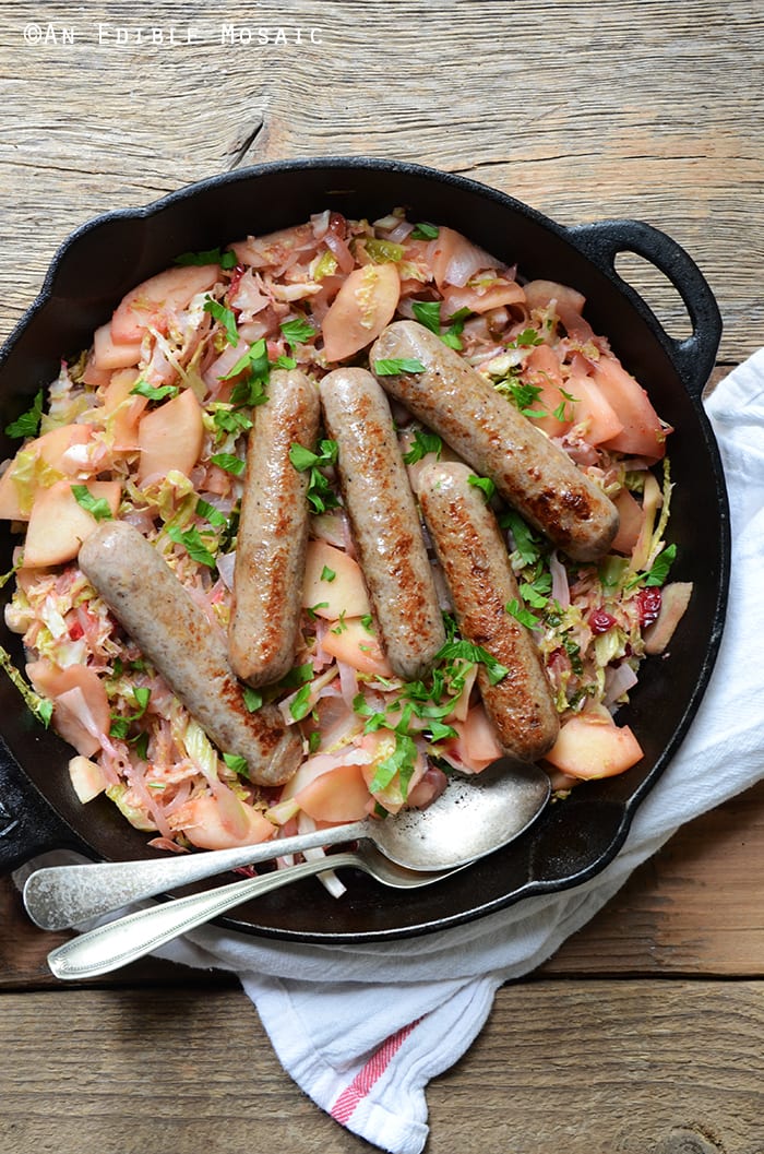 chicken-sausage-skillet-with-cabbage