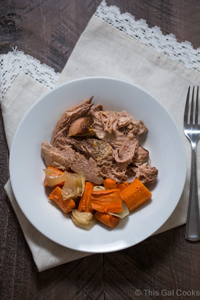 Slow Cooker Chuck Roast with Carrots | This Gal Cooks