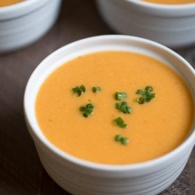 Vegan Smoked Potato Soup. The secret to achieving a smoky soup without using ham or bacon: smoke the potatoes! | This Gal Cooks