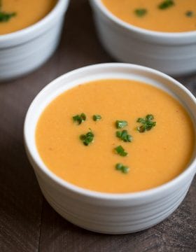 Vegan Smoked Potato Soup. The secret to achieving a smoky soup without using ham or bacon: smoke the potatoes! | This Gal Cooks