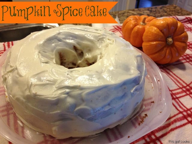 This easy pumpkin spice cake is super moist and full of bold fall flavors! You'll love this fall favorite cake and the cream cheese icing, too!