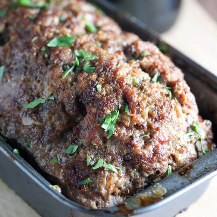 Red Wine Meatloaf is full of BOLD flavors and is one of my favorite dinner recipes! Super easy to make and incredibly great for leftovers!