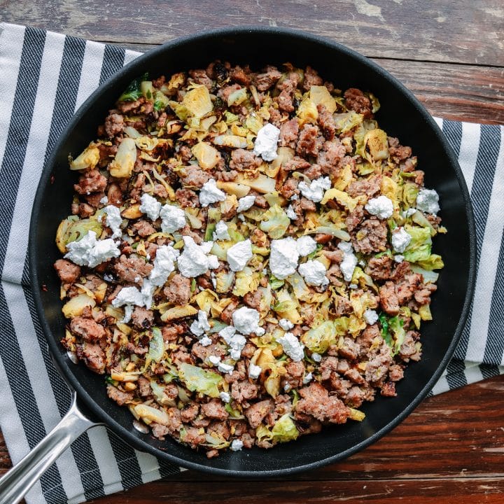 Low Carb Breakfast Hash with Chorizo and Goat Cheese (keto)