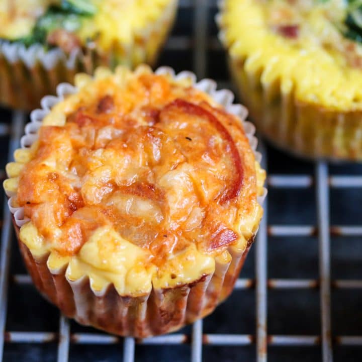 Keto Egg Muffins: Meat Lovers Pizza