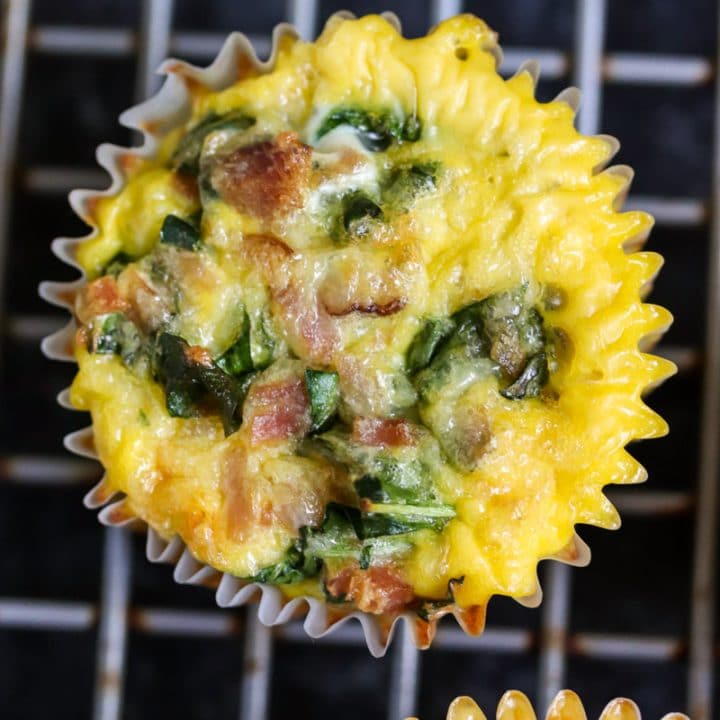 Keto Egg Muffins: Ham, Cheddar and Kale