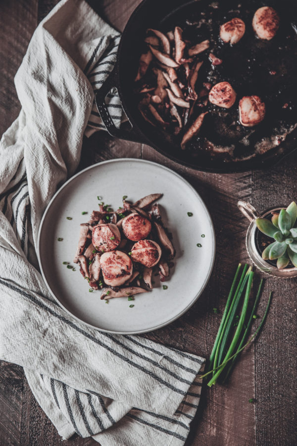 Scallops with Bacon, Mushrooms and Chives