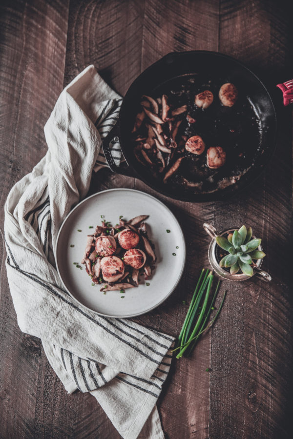 Scallops with Bacon, Mushrooms and Chives