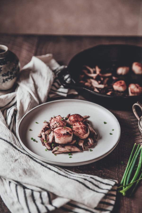 Scallops with Bacon, Mushrooms and Chives