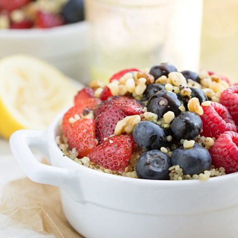 Fresh Berry Salad with Walnuts + Quinoa