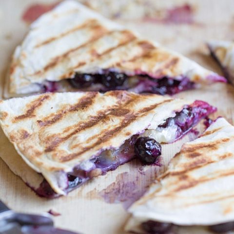 Blueberry Brie + Walnut Quesadilla