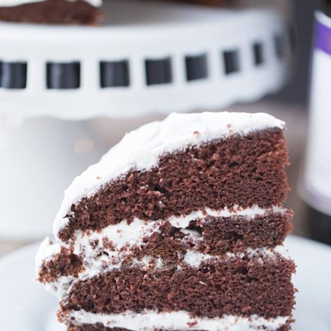 Chocolate Cabernet Cake with Vanilla Bean Buttercream