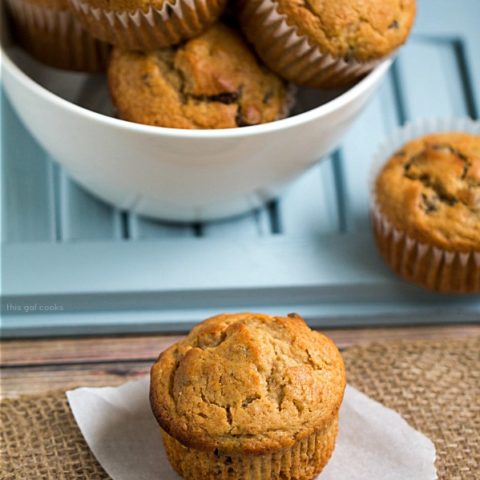 Chocolate Chip Peanut Butter Banana Muffins