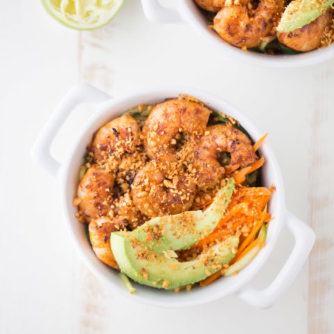 Spicy Shrimp Cucumber Noodle Bowl