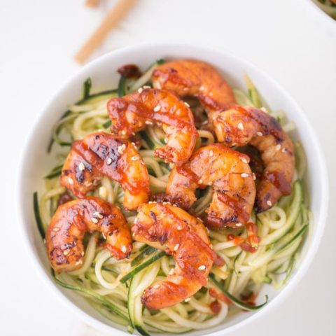 Cucumber Noodle Bowls with Sesame Shrimp