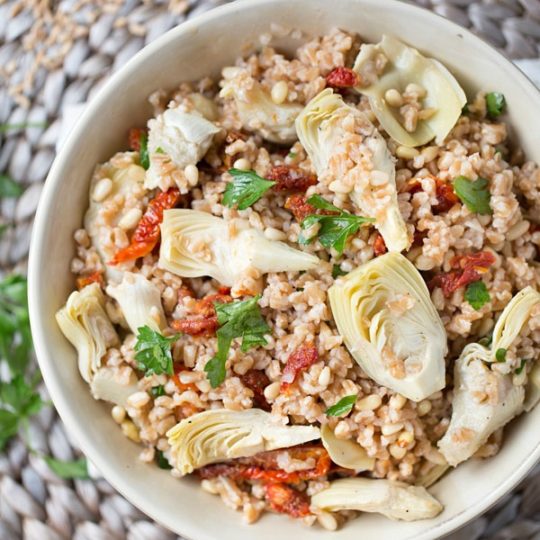 Farro Salad with SunDried Tomatoes and Artichokes This Gal Cooks