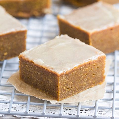 Pumpkin Spice Bars with Bourbon Butter Glaze