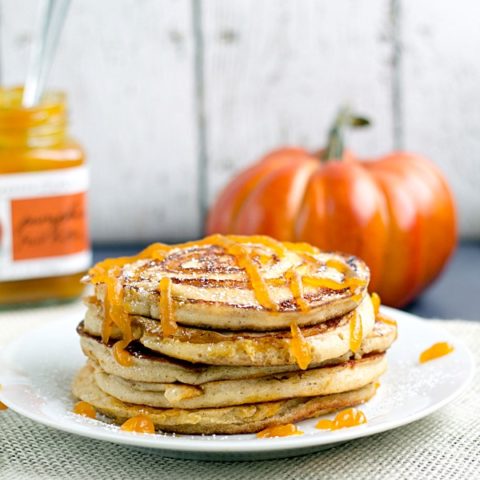 Pumpkin Swirl Pancakes with Pumpkin Butter Topping