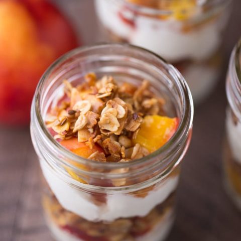 Roasted Nectarine Greek Yogurt Parfaits