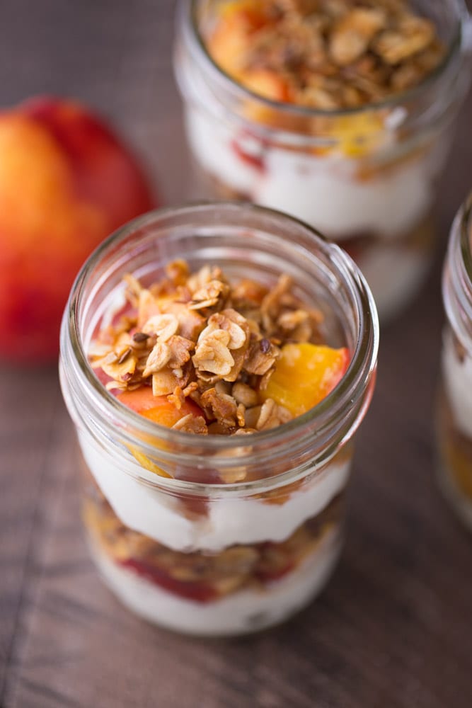 Roasted Nectarine Greek Yogurt Parfaits - This Gal Cooks