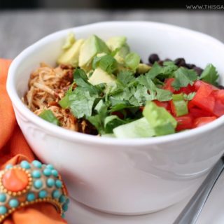 Crockpot Chicken Enchilada Rice Bowls