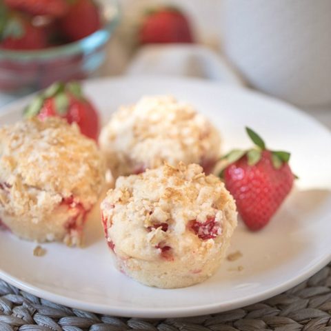 Strawberry Muffins with Coconut Oil and Greek Yogurt