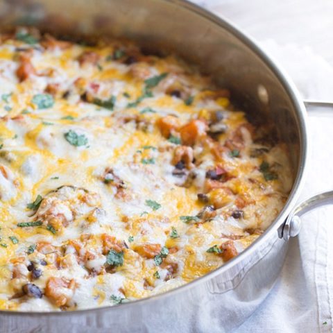 Sweet Potato Enchiladas Skillet Casserole