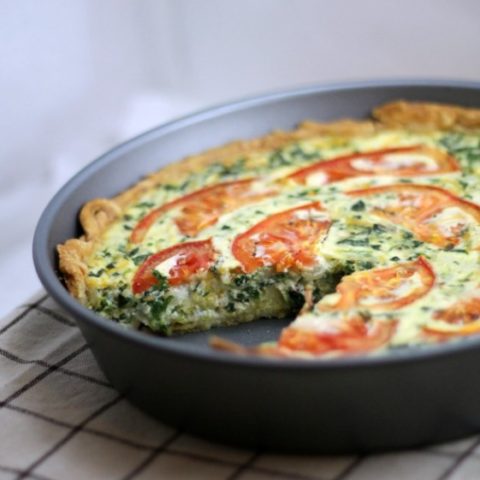 Tomato Bacon & Spinach Quiche