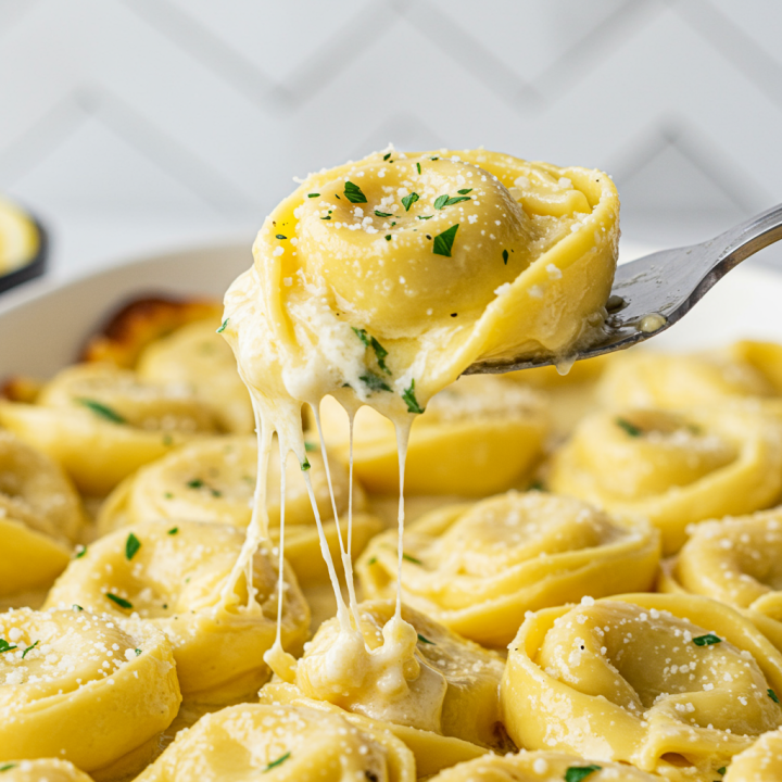 Simple Cheese Tortellini with Butter, Garlic, and Parmesan