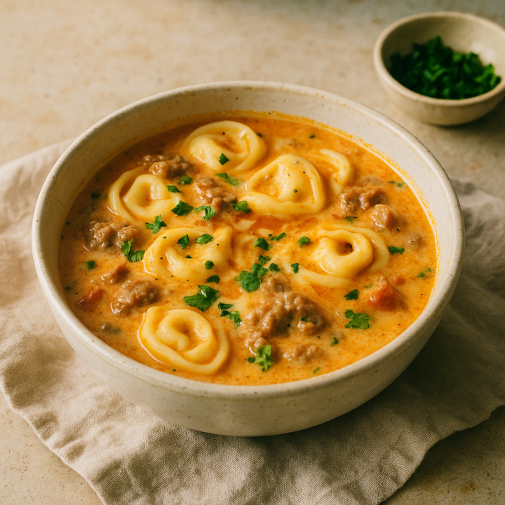 This Creamy Sausage Tortellini Soup Recipe Is SO SATISFYING!