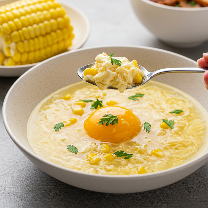 Simple, Indulgent Egg Drop Soup Recipe with Creamed Corn