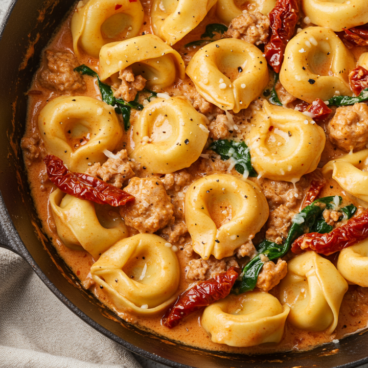 Marry Me Tortellini with Paprika, Sausage, Spinach & Sun-Dried Tomatoes