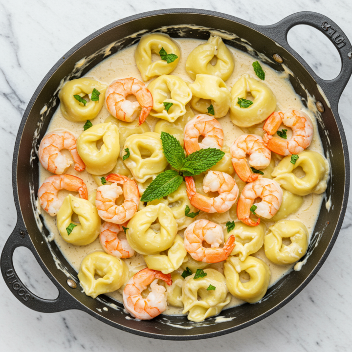 This Shrimp Tortellini Recipe with Fresh Mint is Pasta Perfection
