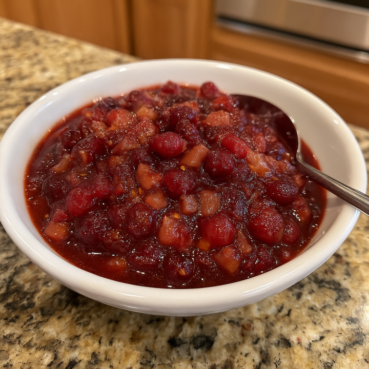 Pear Cranberry Relish with Brandy
